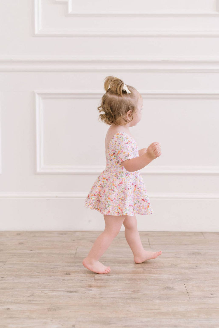 Leotard Skirted Leo in Watercolor Bloom 