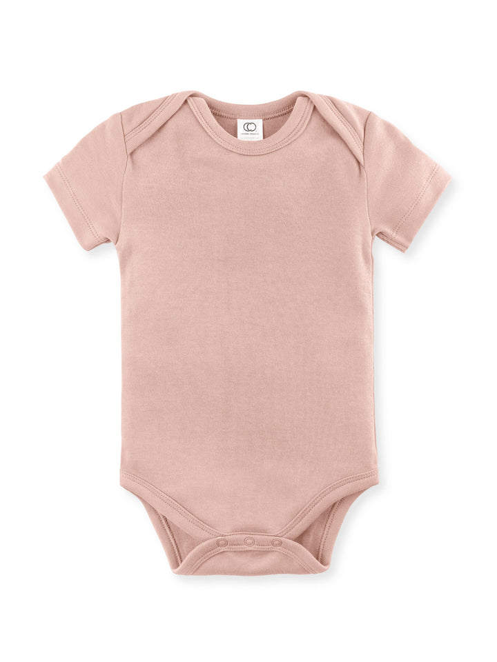 Organic Baby Short Sleeve Classic Bodysuit-Blush